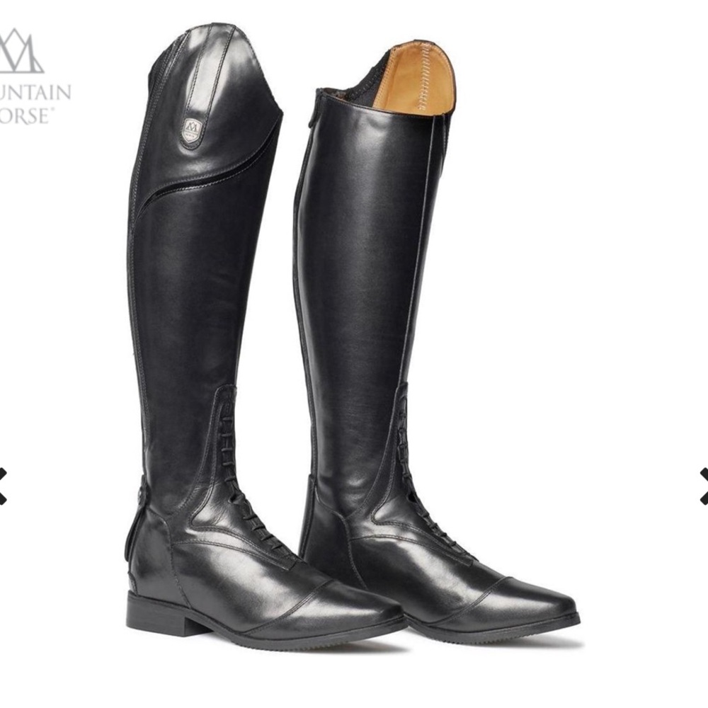 Mountain horse tall English boots